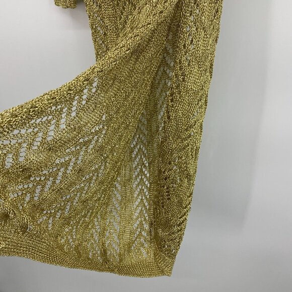 Anthropologie Maeve Swim Cover Up Gold Metallic One Shoulder NWT - Picture 9 of 14